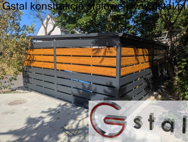 wiata śmietnikowa panelowa 550x450 antracyt + multigloss - obrazek 2