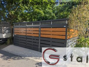 wiata śmietnikowa panelowa 550x450 antracyt + multigloss