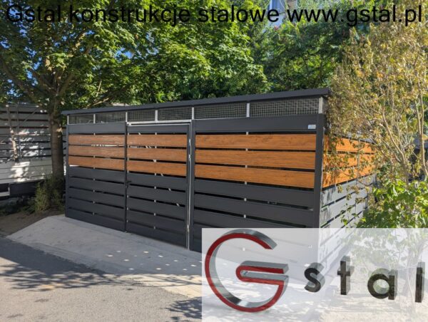 wiata śmietnikowa panelowa 550x450 antracyt + multigloss