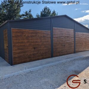 garaż blaszany 9x6 antracyt multigloss wyższy