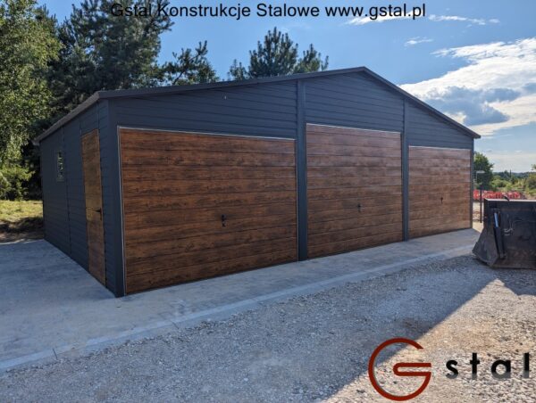 garaż blaszany 9x6 antracyt multigloss wyższy