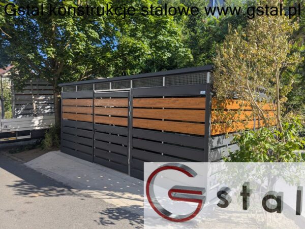 wiata śmietnikowa panelowa 550x450 antracyt + multigloss - obrazek 4