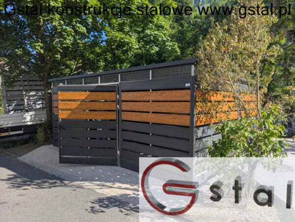 wiata śmietnikowa panelowa 550x450 antracyt + multigloss - obrazek 5