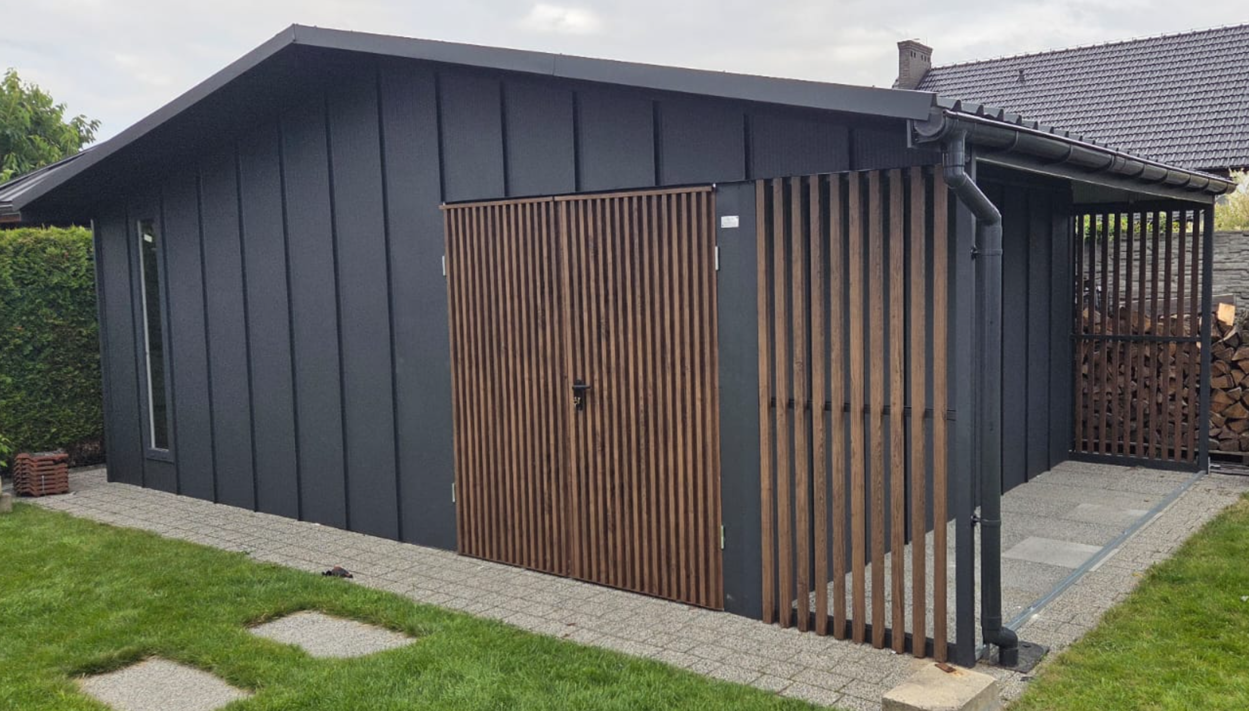 Domek ogrodowy 7m x 4,5m z blachą na rąbek