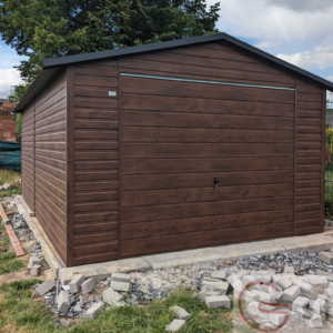 garaż blaszany 4x6 orzech
