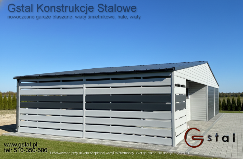 garaż blaszany 12x6 wiata ażurowa