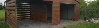 garaż blaszany z wiatą