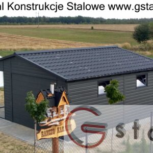 garaż blaszany z wiatą 4x6